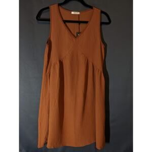 Aimage - S - 100% Poly. - Dark Orange - V-neck cami terracotta sleeveless tank